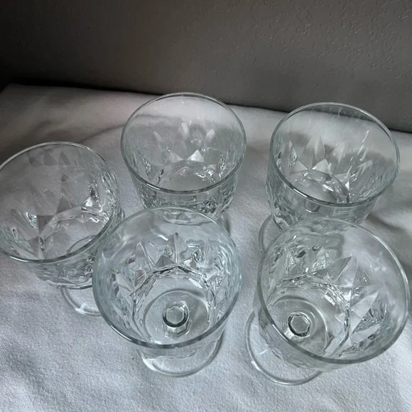 Vintage Arcoroc France Artic Wine Glass Set Of 5 Stemmed Wine Water Goblets - Picture 6 of 9